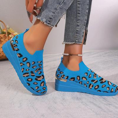 Обувь для весны и осени Большие размеры Одиночные туфли Плоские с круглым носком Танкетка Летающие тканые спортивные повседневные женские туфли