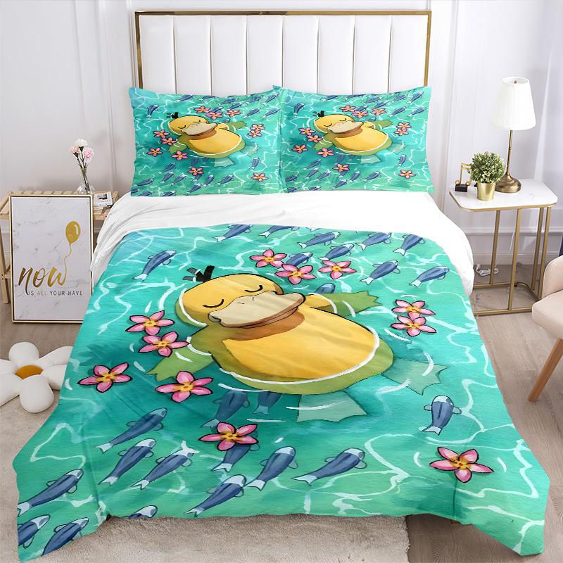 3pcs Pikachu Duvet Cover Set, Includes 1 Duvet Cover and 1/2 Pillowcases (No Insert) yy251104229