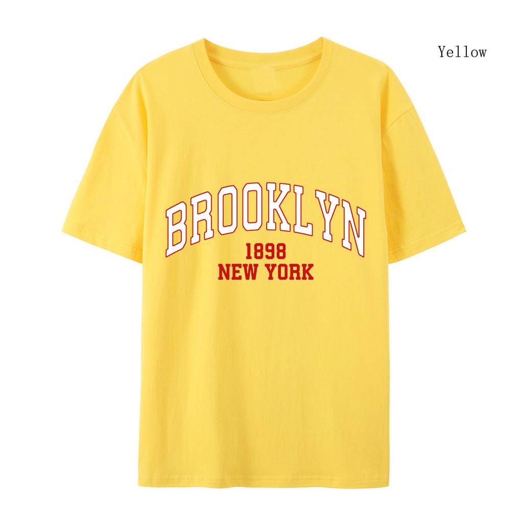 Women's Cotton T-shirt  Boston Brooklyn Letter Print T-shirt Women Fashion New York T-shirt Female Women T-shirt Brooklyn Clothes