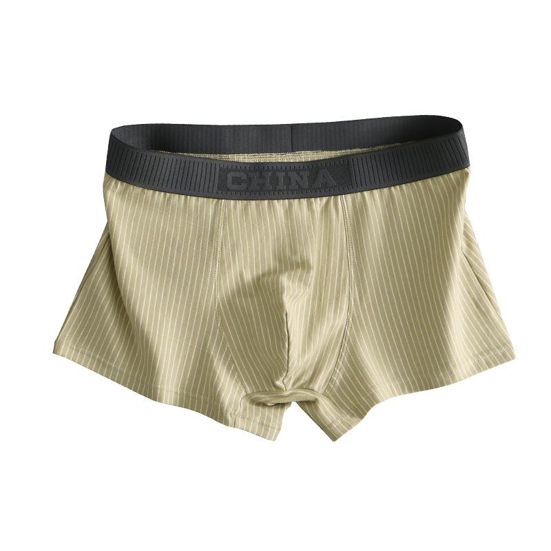 Полосатое нижнее белье для мужчин Хлопковое дышащее Четырехугольное трусы Мужские удобные трусы с плоскими углами