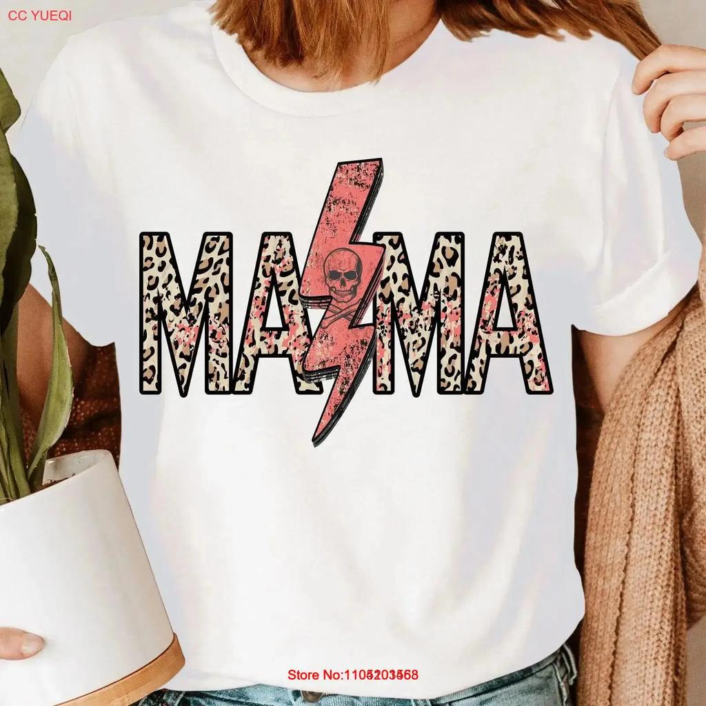 Mama Lighting Leopard Mothers Funny Retro Vintage Unisexs T Shirt Top Ned Vintage Graphic Stretched Casual Streetwear