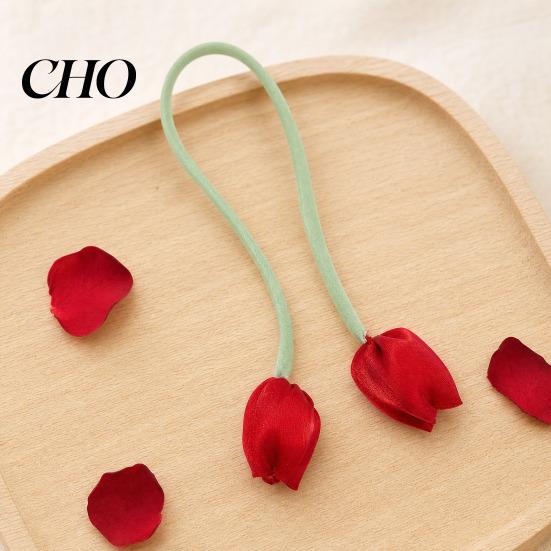 Macaron Color Curtain Ties 2Pcs Tulip Bud Ties, Decorative Tiebacks, Flower Tiebacks with Flowers Buds Soft Rope for Bedroom Curtains Patio