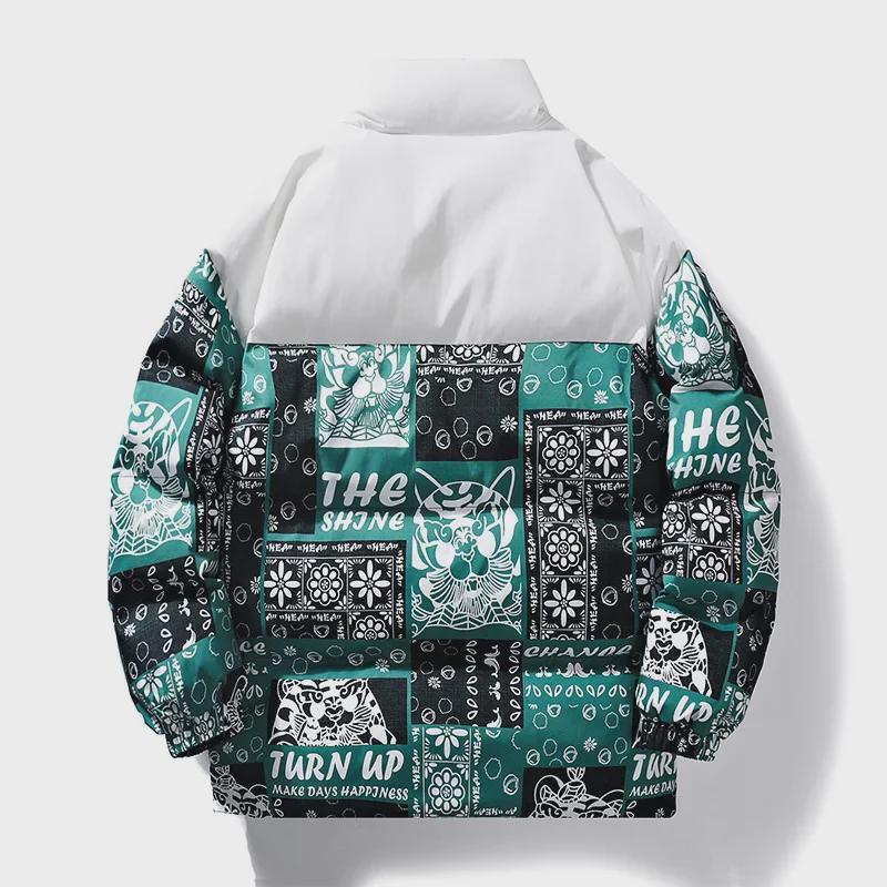 Men's Winter Thick Cotton Stand Collar Jacket - Trendy Loose Fit, Warm Down Style