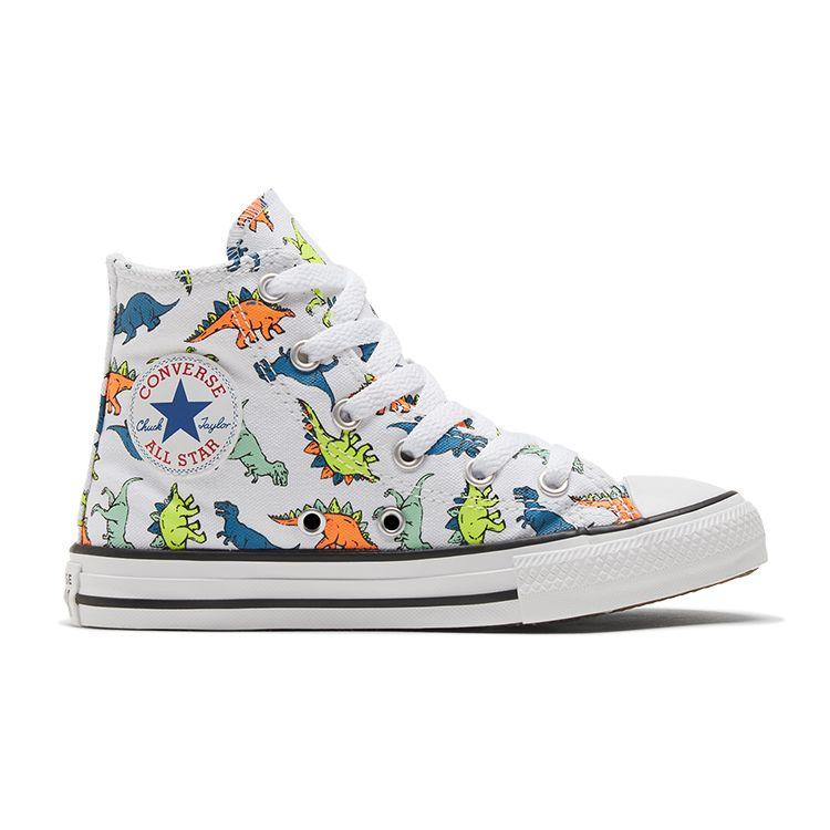 Converse Chuck Taylor All Star High Top Canvas Shoes Dinosaur Print Kids Sneakers 669671C