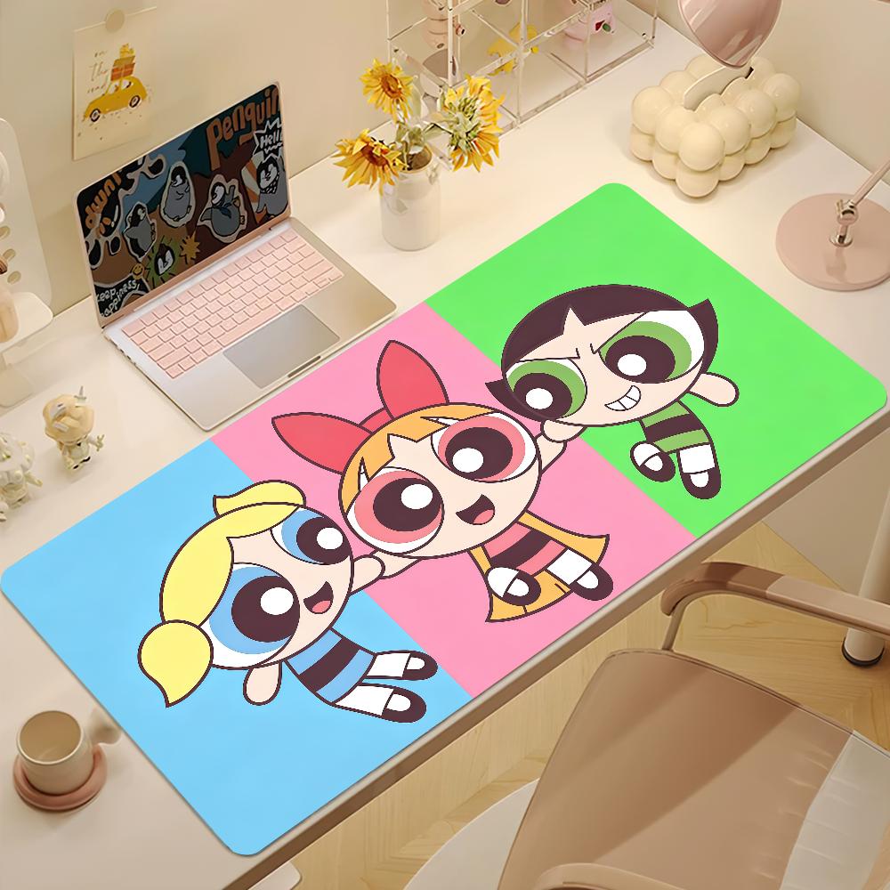 Mouse Pad T-The Powerpuff Large Non-slip Lockedge Desktop Computer Desk Mat Keyboard MousePad Office Cute Girls Gamer Student