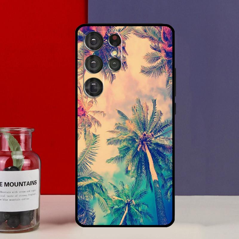 Закат пальмы Чехол-футляр Для Samsung Galaxy S25 Ultra S9 S10 S20 S21 FE S22 S23 Plus S24 Ultra Чехол для телефона