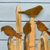 4 Pcs/set Rusty Metal Bird Ornament Iron Crafts Bird Shaped Art Sculpture Outdoor Garden Decor Accessory Garden Decor