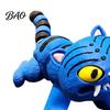Cute Chubby Animal Figurine 3D Printed Articulated Blue Tiger Figurine, Flexible Joint Fidget Toy, Bedroom Nightstand Decor Posable Desktop