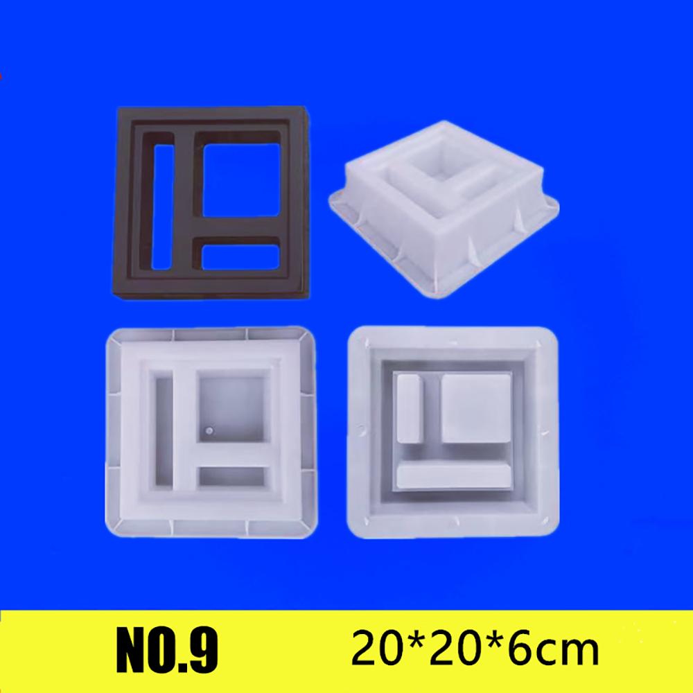 Пластиковая форма для цементного античного полого кирпича 20*20*6 см, 3D-резьба, противоскользящая, для бетона, пластиковая, форма для мощения, цементная выравнивающая лопата, инструменты для мощения