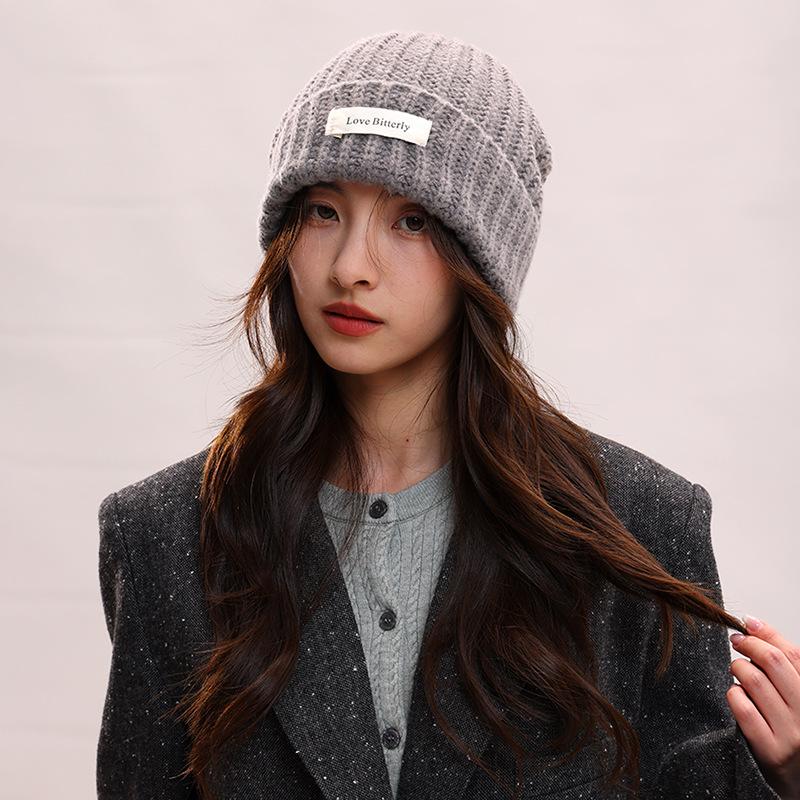 New Style Knitted Hat For Women, Warm Beanie For Autumn And Winter, Large Head Circumference Wool Hat, Makes Face Look Smaller, Ear-covering Hat.