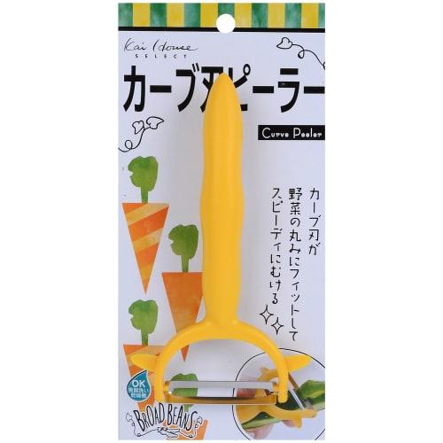 Kai Corporation Curved Blade Peeler, Fits Vegetables, Broad Beans, DH2612