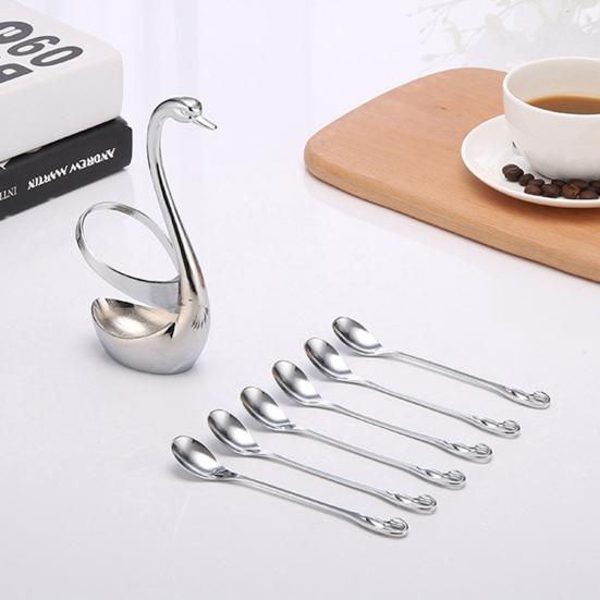 1/7 шт., держатель для хранения посуды в форме лебедя из нержавеющей стали k, столовые приборы для ложки