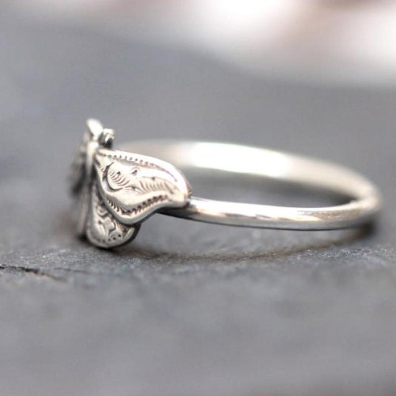 Celestial Moth Ring Celestial Jewelry Moon Moth Ring Witch Ring Witch Jewelry Silver Color Moth Jewelry Mystic Moth Ring