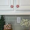 2x Christmas Peppermint Knob Covers Xmas Decor Handles Decorative Pulls Simple Protector Knobs