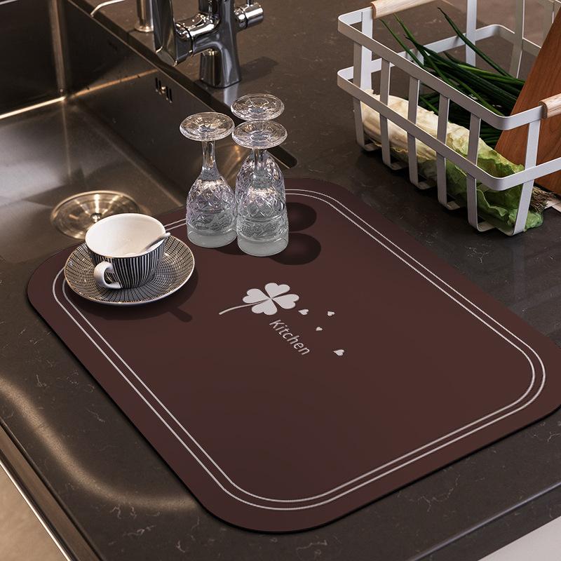 2 шт. Коврик для слива воды на кухне, поглощающий воду, для бытовой кофемашины, противоожоговый и нескользящий коврик для стола