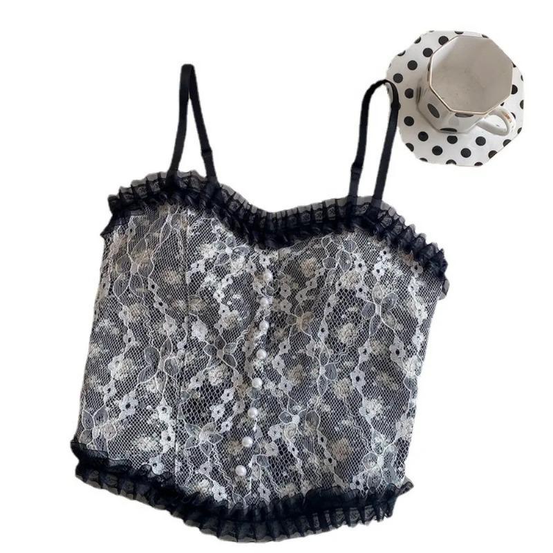 Кружева Цветочный жилет-камисоль Красивая спинка Верхняя часть груди Обертывание Нагрудная накладка Антибликовый внешний износ Нижний слой обвязки для женщин