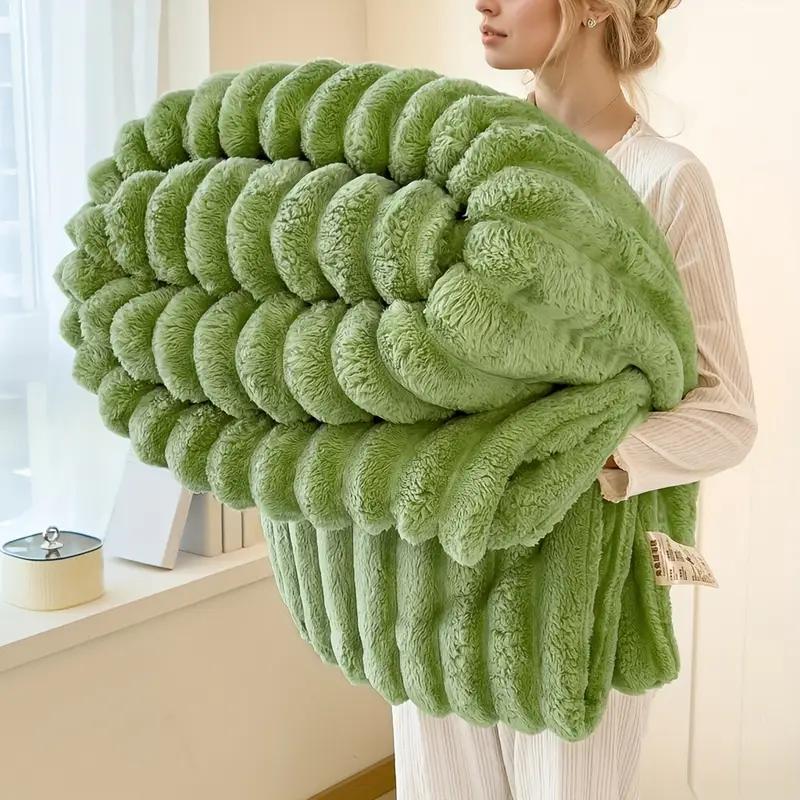 230*200см Премиальный Плюшевый Полосатый Плед - Ультрамягкий, Теплый и Уютный для Дивана, Кровати, Офиса, Путешествий, Походов, Рыбалки - Универсальный Подарок на Все Сезоны