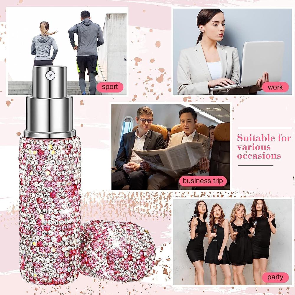 Блестящий стразами многоразовый флакон-спрей для духов 10 мл, легко заправляемый, пустой дозатор для духов, атомайзер для лосьона после бритья, флакон-спрей