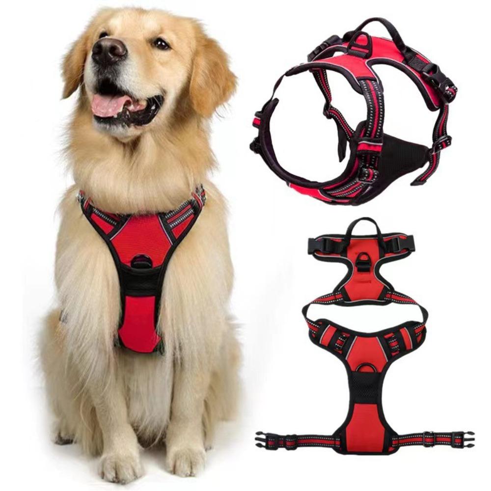 Reflective No Pull Dog Harness Vest Nylon Breathable Dog Chest Strap Adjustable Dog Leash Vest Large and Medium-sized Dog