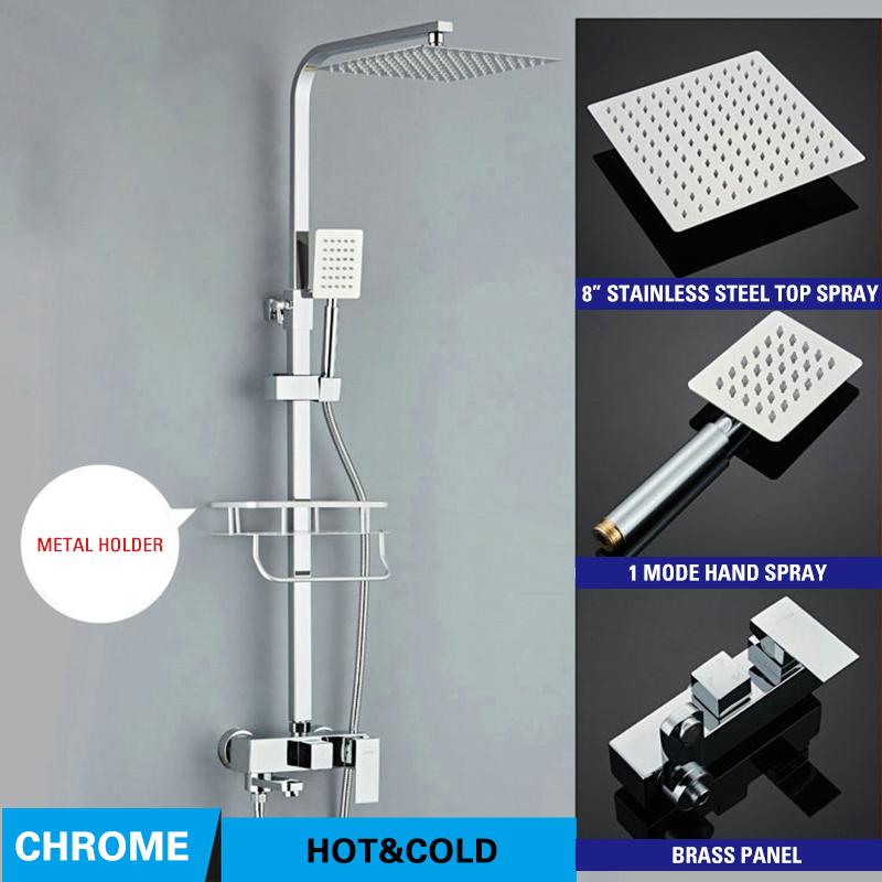 Светодиодный цифровой душевой набор, хромированные смесители для ванной комнаты, термостатический смеситель для душа, спа-дождь, смеситель для горячей и холодной ванны, настенное крепление Grifos