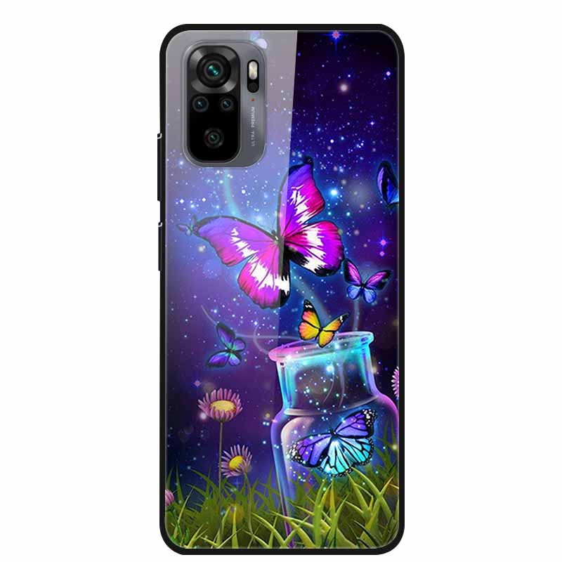 Закаленное Стекло Чехол для Redmi Note 10 Pro Чехол Жесткий Чехол для Xiaomi Redmi Note10 5G Чехол для Телефона Note10 Pro Fundas Бампер из ТПУ