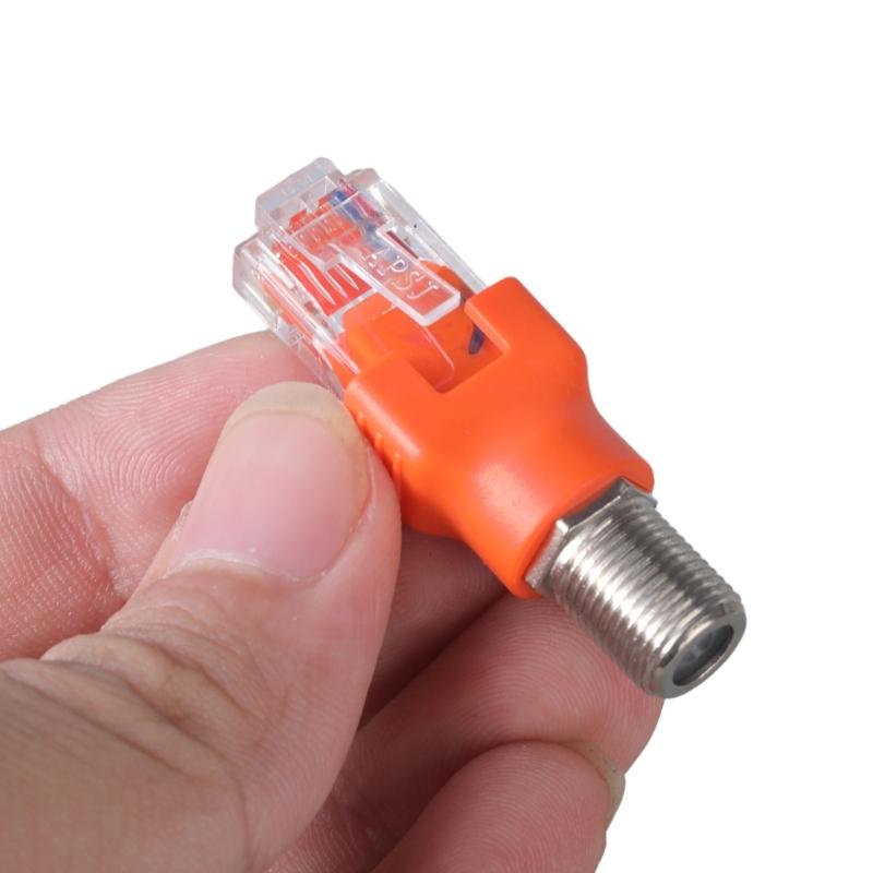 Преобразователи RF в RJ45 Разъемы RJ45 в RF Прямые коаксиальные разъемы F-мама на RJ45-папу Коаксиальные соединители-бочонки Адаптер-муфта