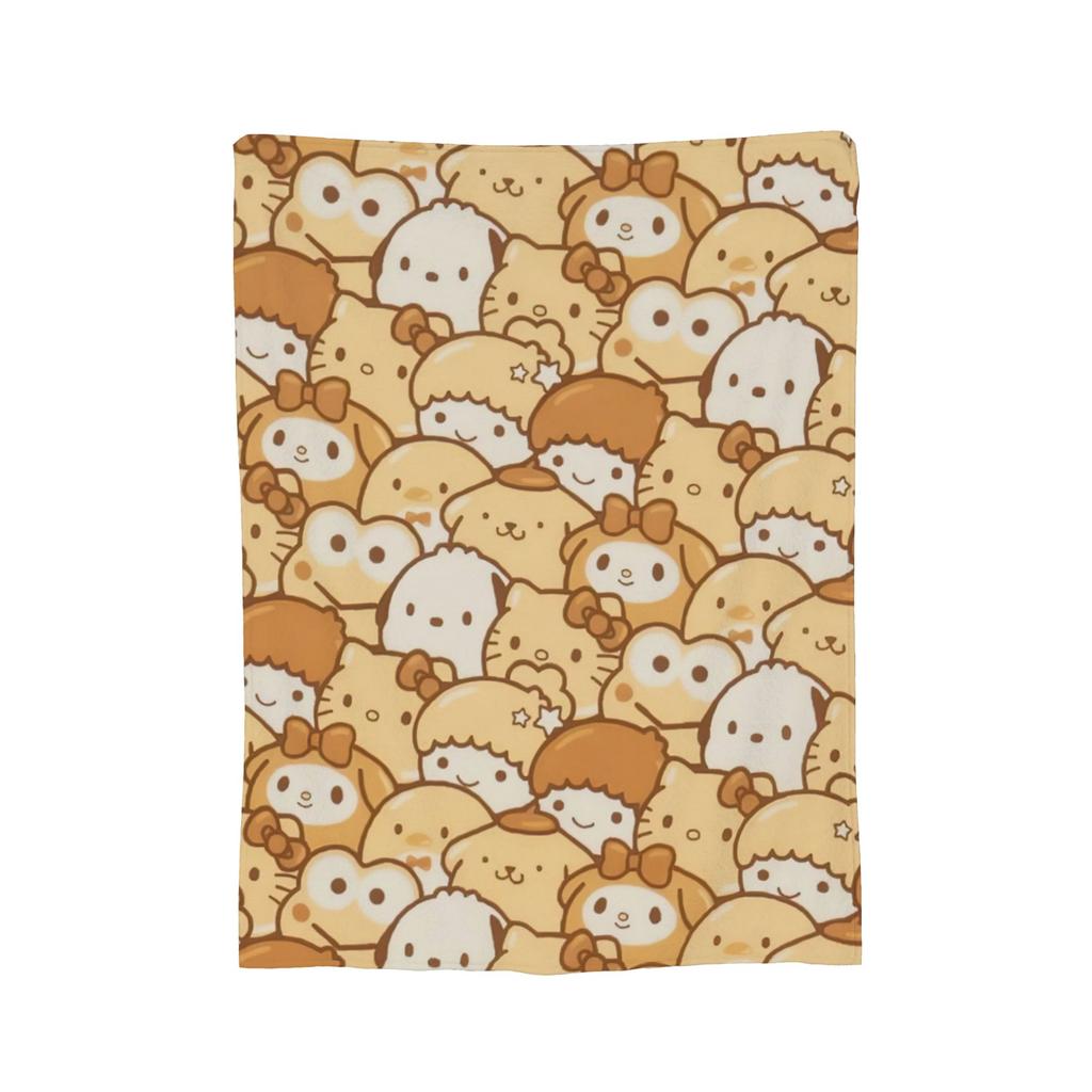 Плюшевое одеяло с помпонами Pom Pom Purin, забавное плед для дома, отеля, дивана, 150*125 см, одеяло