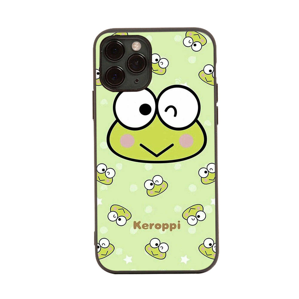 HK16 Frog Keroppi Black Sofe Case for iPhone 16 15 Plus 14 13 Pro 8 SE XR XS Max P30 Nova 5T Y5P Y6 Y7 Y8P Y9 Realme C30 C33 C31 VIVO Y36 V27