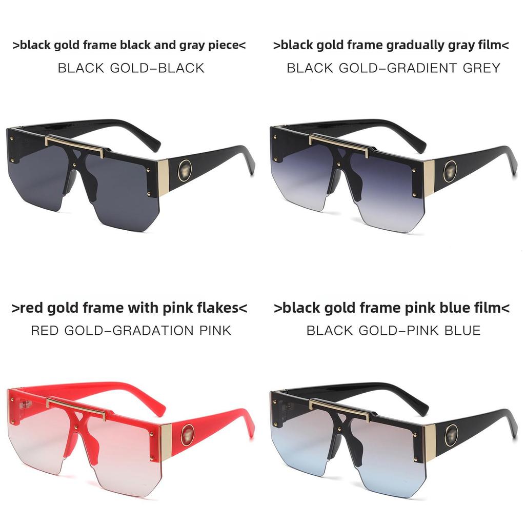 Modern Unisex Large Frame Sunglasses With Blue Lens And Polycarbonate Material For Outdoor Sports And Travel