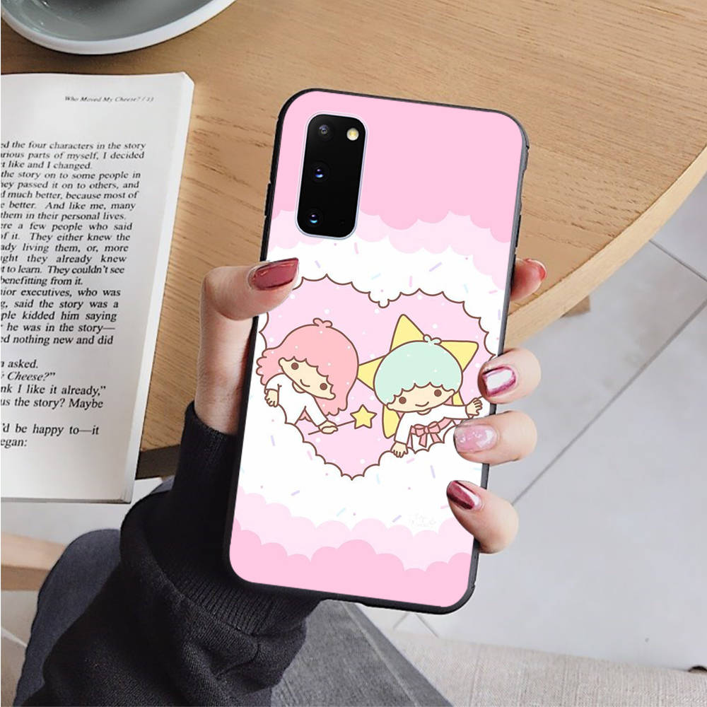 AH49 Little Twin Stars черный чехол для Samsung Note 20 Lite S24 Ultra S23 S22 A05 A06 A11 A71 A15 A16 A13 A24 A25 A33 A52 A53 M55 M35 Sofe Cover