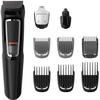 Philips MULTIGROOM Series 3000 9-en-1 Visage et Cheveux MG3740-15, Noir, Rectangle, Acier inoxydable, Barbe, Oreille, Sourcil