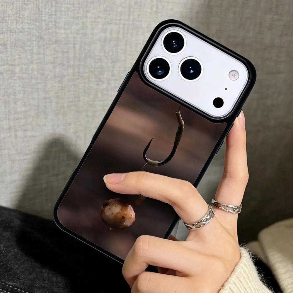 Чехол Case для iPhone 17 Air 16 Pro Max 15 Plus 11 13 Mini 14 12 Задняя крышка телефона Карповая рыбалка Бойлы Снасть Крючок