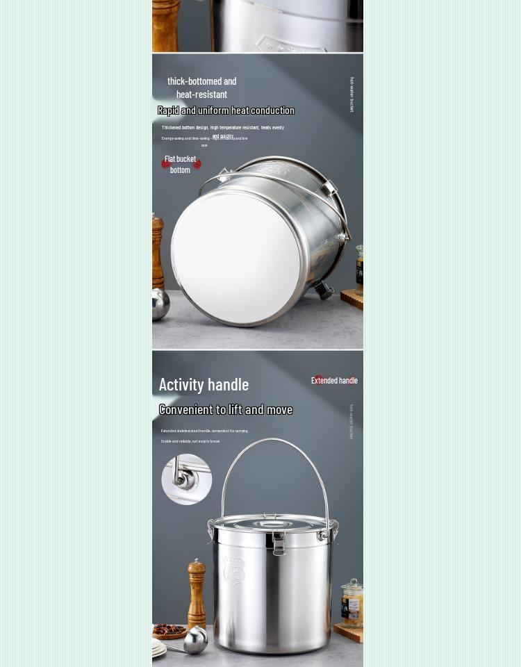 Extra Thick Stainless Steel Multi-Purpose Bucket with Faucet and Buckle