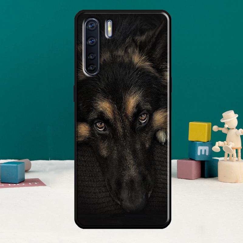Cartoon German Shepherd Dog Phone Case For Oppo A74 A15 A80 A60 A40 A94 A54 A98 A78 A18 A38 A58 A16 A76 A96 A17 A77 A57S