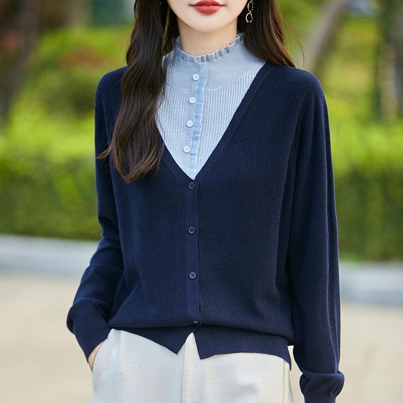 Женский кашемировый свитер Qinghe кашемир 50% шелк 50% шерсть осенне-зимний кашемировый кардиган мягкий и теплый