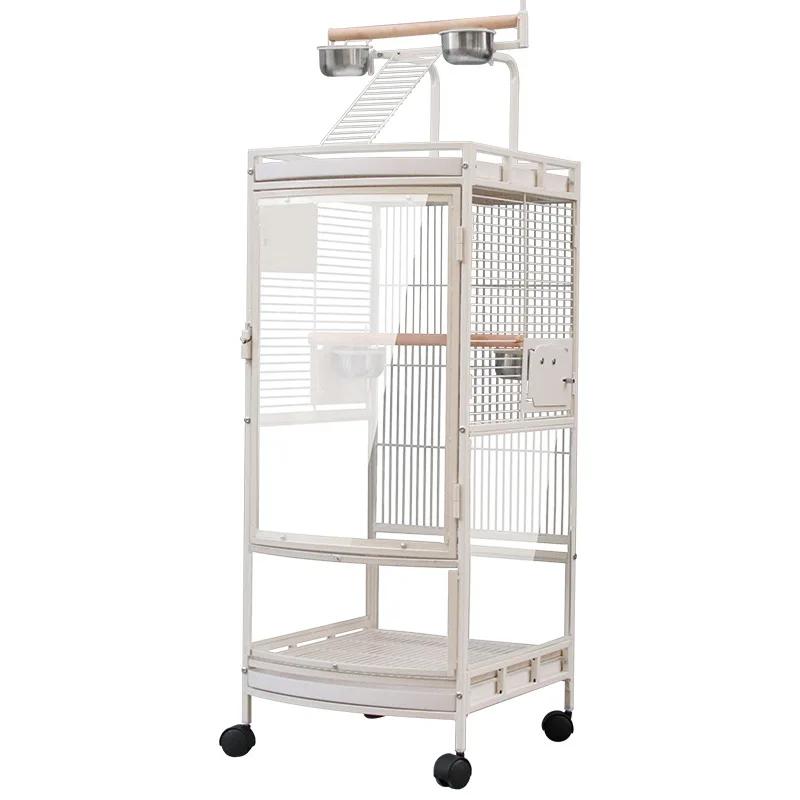 Большие виллы акриловые клетки для птиц роскошные прозрачные разведение на открытом воздухе переносные клетки для птиц кормушка для канареек