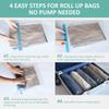 16 Pack Multiple Sizes Vacuum Storage Bags Hand Roll Durable Space Saver Bags For Clothes Clothing Travel Moving Must Have