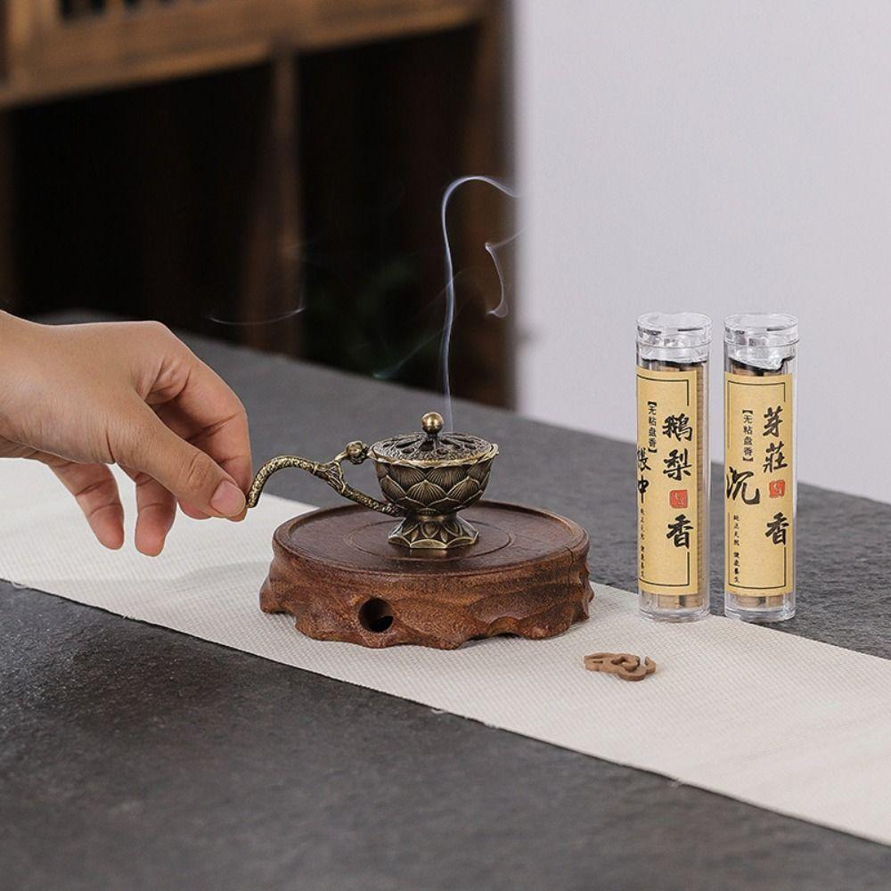 Zinc Zinc Alloy Lotus Hand Stove Small Metal Censer Room Decor Incense Burner  Camping Garden