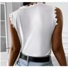 Women's Summer New Top Vest Lace Sleeveless Round Neck Versatile Shirt
