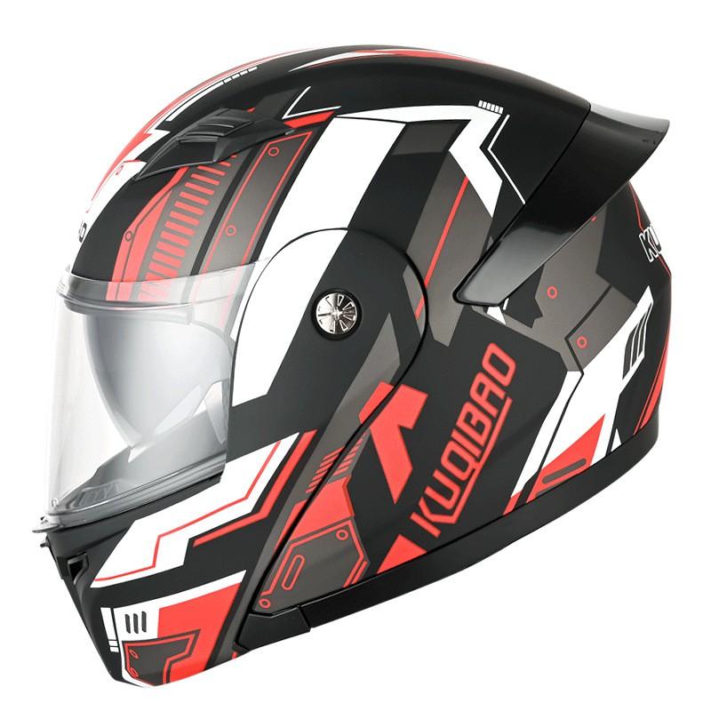 Dual Lens Flip-Up Motorcycle Helmet With Bluetooth Adult Riders ABS Full Face 3C Certified