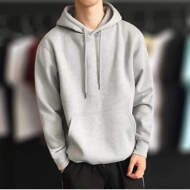 New Solid Color Men's Fashion Autumn and Winter Sweater Casual Hoodie Hooded Sweatshirt