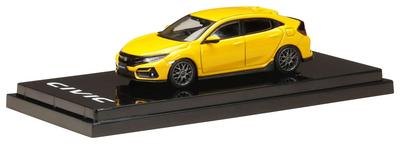 HJ64 Масштаб 1/64 Honda Civic Hatchback (FK7) 2020 Пользовательская версия Желтый (Пользовательский цвет) Готовый продукт