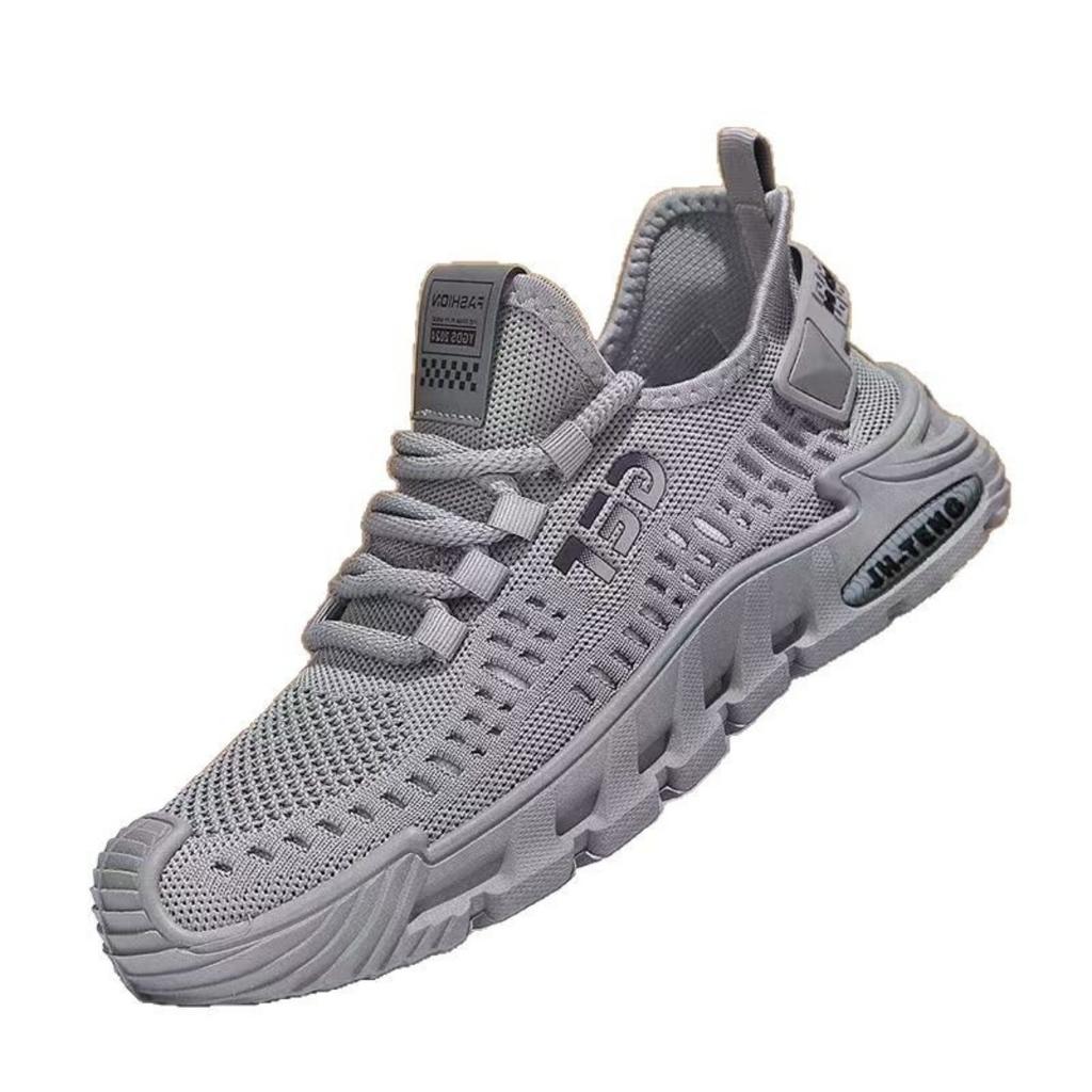 Мужская летняя новая сетчатая дышащая мужская повседневная обувь трендовые универсальные полые туфли на одну ногу однотонные туфли