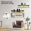 Floating Shelves Wall Mounted Bathroom Shelves with Paper Storage Basket Wooden Wall Shelves for Bathroom Kitchen Storage Rack
