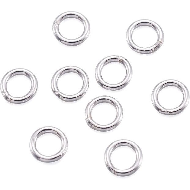 Craftdady 50 шт. 4 мм паяные соединительные кольца стерлинговое серебро 925 пробы закрытые О-образные кольца для изготовления ювелирных изделий