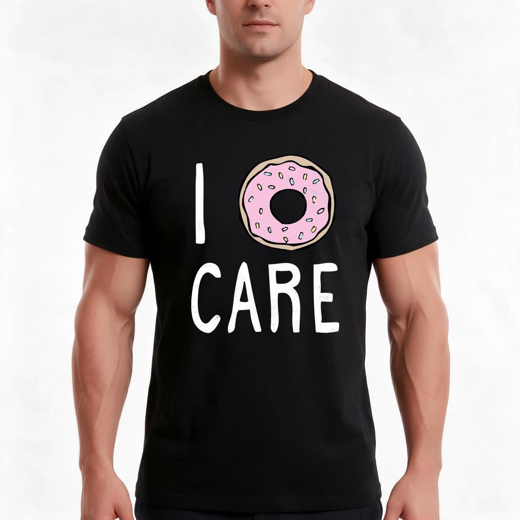 I Doughnut Care Tshirt Summer Casual Cotton Tee Oversized Streetwear Tops Vintage Graphic Print Loose Fit Short Sleeve