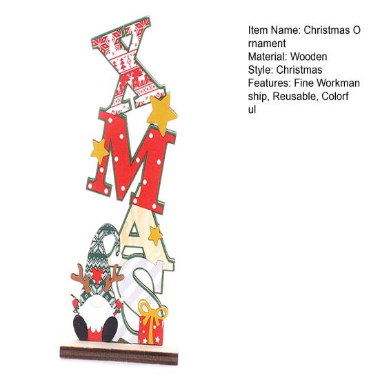 Christmas Decoration Hollow Out Wooden New Year Gift Reusable Durable Christmas Decoration Letter Shape Colorful Wooden Xmas Ornaments for Christmas