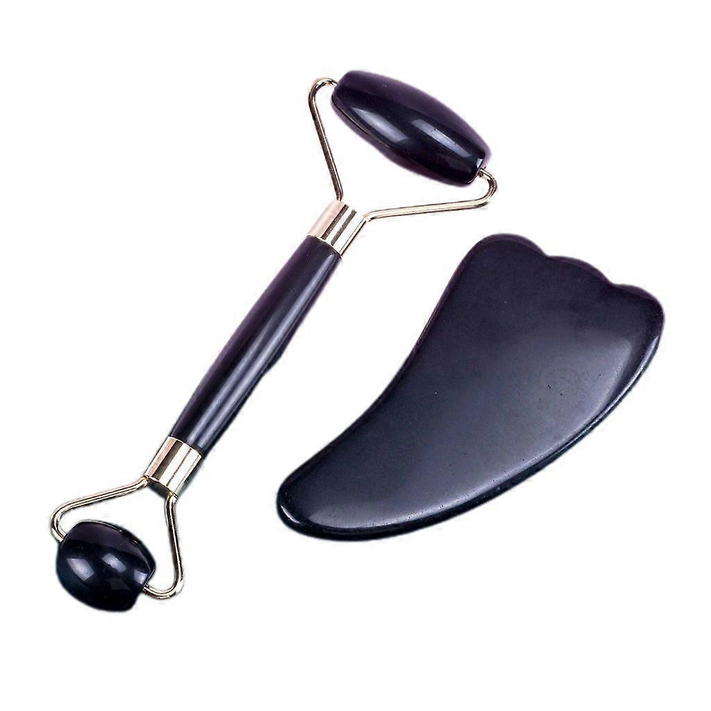 Jade Roller Gua Sha Massage Kits Anti-Aging for Eye Puffiness Treatment Skin Tightening Rejuvenate Face Neck Slimming Massager