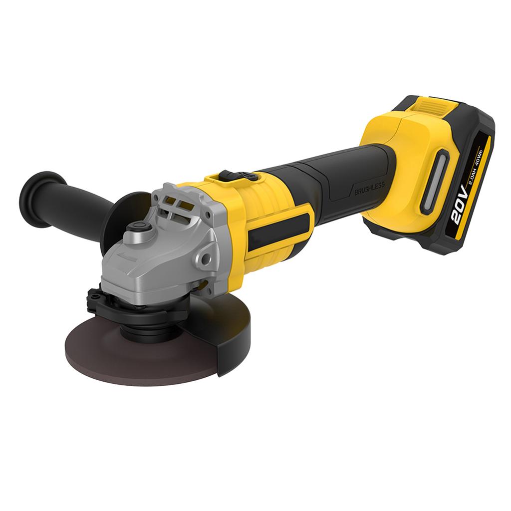 20 В, бесщеточный, 4-1/2 дюйма, 115 мм, угловая шлифовальная машина, 4,0 Ач, литий-ионная батарея, быстрая работа