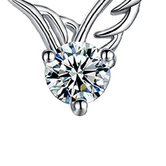 Серьги Изысканный угловой узор в виде крыльев, покрытые стразами, женские серьги-гвоздики